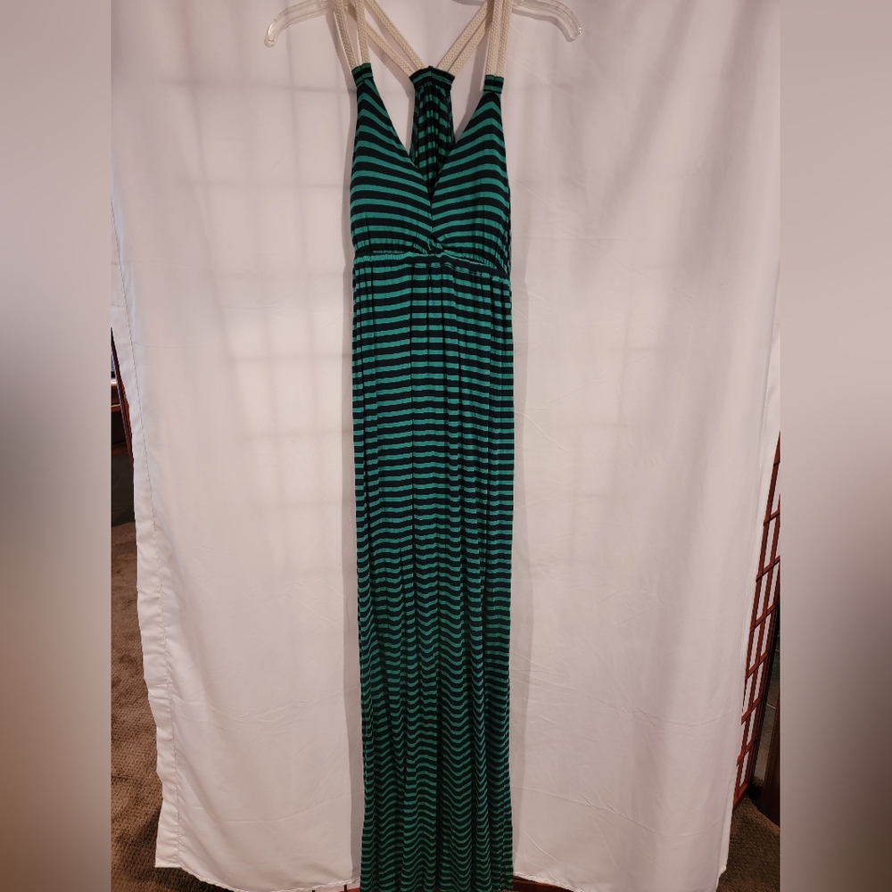 Womens Pink Rose Maxi Dress, Size L